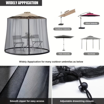 98-118 Inch Patio Umbrella Mosquito Net for Outdoor Shade and Protection detail image