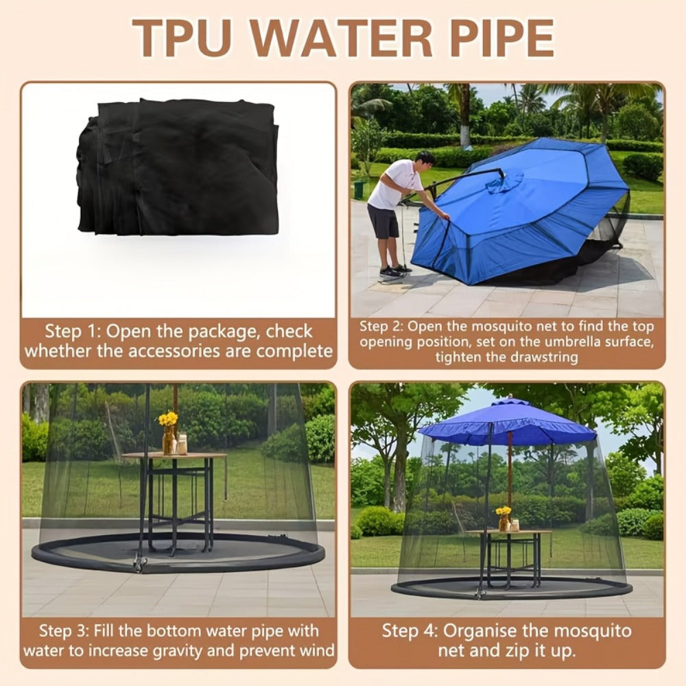 98-118 Inch Patio Umbrella Mosquito Net for Outdoor Shade and Protection detail image - detail view 6