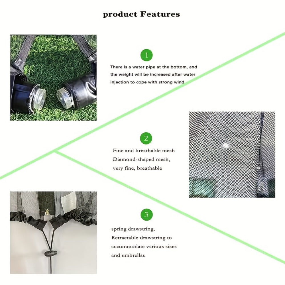 98-118 Inch Patio Umbrella Mosquito Net for Outdoor Shade and Protection detail image - detail view 9