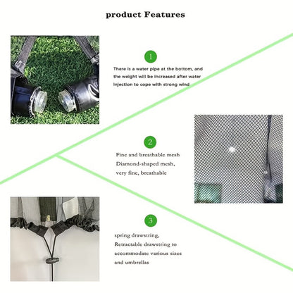 98-118 Inch Patio Umbrella Mosquito Net for Outdoor Shade and Protection detail image - detail view 9