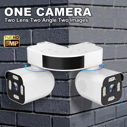 Dual-Lens PTZ Outdoor Security Camera with 2.4GHz WiFi, Wired Power and Single- or Two-Camera Options
