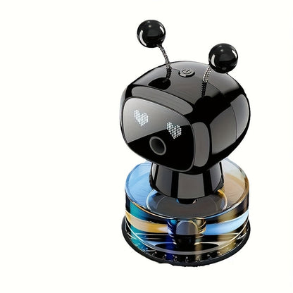 Smart Car Air Freshener Robot Shape – USB Rechargeable Auto Spray Diffuser with 4 Fragrance Levels, Start-Stop Automatic Scent Dispenser