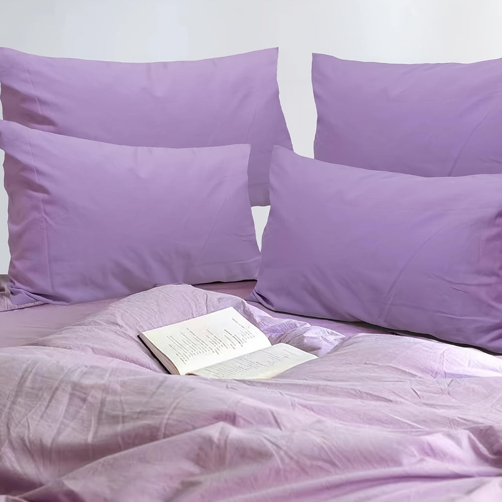 Microfiber Pillowcases Set of 4 – Soft Brushed 90GSM Wrinkle-Resistant Envelope Closure Pillow Covers, Queen & King Size, Multiple Colors