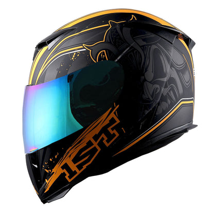 Motorcycle Helmet Full-Face Shell with Tinted and Spare Clear Shields, Quick-Release Buckle, Nine Styles and S-XL Sizes