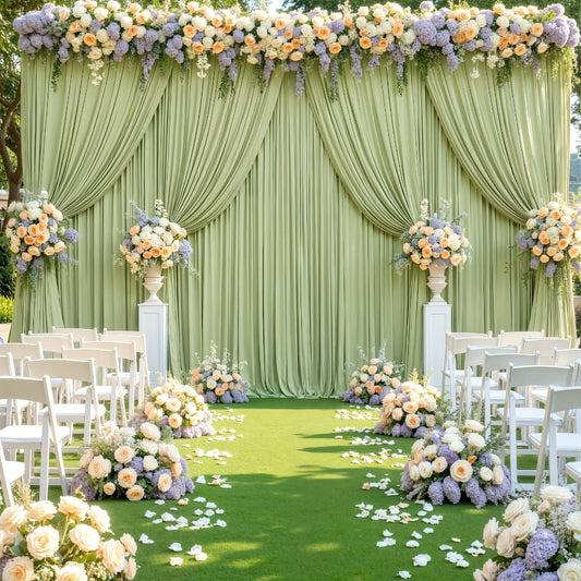 Backdrop Curtains 4 Pack 59x118 Inch, Wrinkle-Resistant Non-Transparent Party Decoration Fabric with Pole Pocket