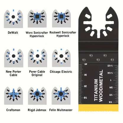 Titanium Oscillating Multi Tool Blades Universal Quick Release Saw Blades Set for Cutting Metal Nails Wood Plastic Compatible with Major