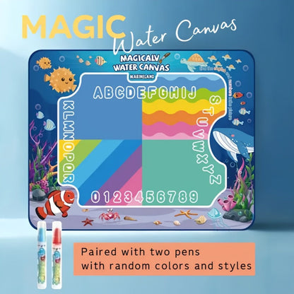 Water Canvas Drawing Mat for Kids Reusable Mess-Free – Magical Paint with Water Art Toy 80x60cm Ocean Animal Designs Screen-Free Creative
