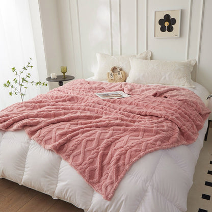 3D Plush Dense Weave Fleece Blanket, Ultra- Throw for Bed, Couch, Travel & Outdoor, Air-Conditioning Friendly