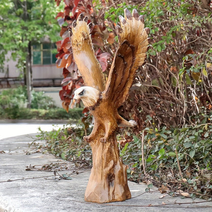Eagle Statue 15.5-Inch Lifelike Resin Sculpture, Majestic Bald Eagle Figurine for Outdoor Garden, Patio, Yard & Indoor Home Decor