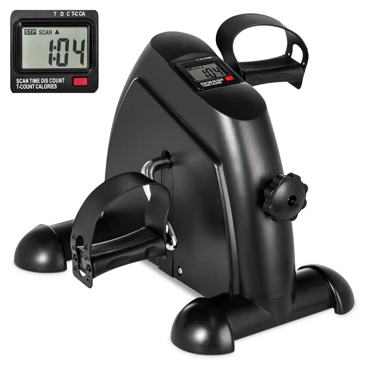 Under Desk Bike Pedal Exerciser with LCD Screen, Mini Portable Arm & Leg Exercise Bike for Home Office & Travel