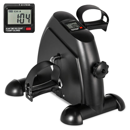 Under Desk Bike Pedal Exerciser with LCD Screen, Mini Portable Arm & Leg Exercise Bike for Home Office & Travel