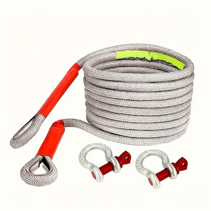 Heavy Duty Tow Rope & Hook Set 16FT – Off-Road Recovery Tow Strap with 2 Steel U-Hooks for SUV, Truck & 4x4 Vehicle Rescue