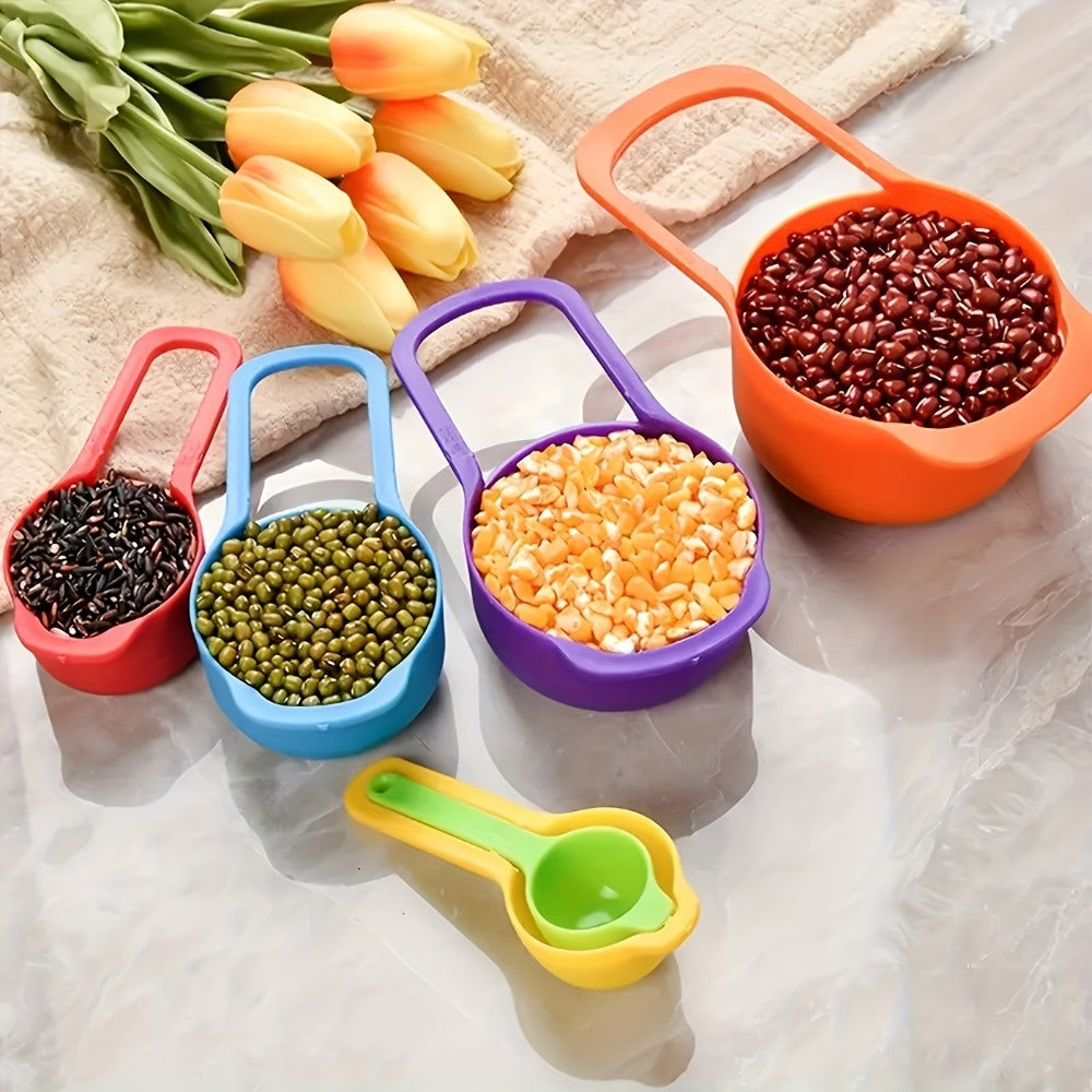 Mixing Bowl Set with Measuring Cups and Spoons, 10pcs Colorful Nesting Salad Bowls with Colander & Sifter