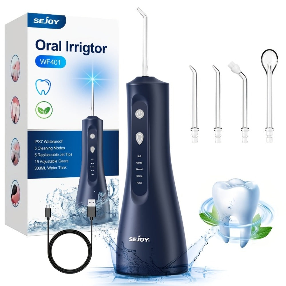 Water Flosser Electric Oral Irrigator 9 Replaceable Nozzles 350mL Tank 20-Day Battery 360° for an Everyday Personal Care Routine