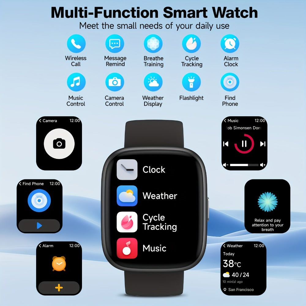 Smartwatch Alexa Built-in 1.83" HD – Wireless Calling, 100+ Sport Modes, Heart Rate, SpO2 and Sleep Readouts, Optional Woven