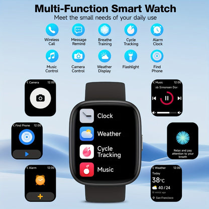 Smartwatch Alexa Built-in 1.83" HD – Wireless Calling, 100+ Sport Modes, Heart Rate, SpO2 and Sleep Readouts, Optional Woven