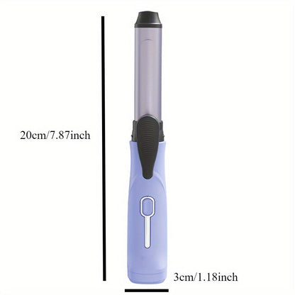 Cordless Mini Curling Iron Wireless Rechargeable Portable Hair Curler, Ceramic Barrel for Airy Bangs