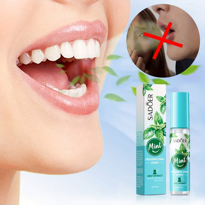 Mint Breath Spray with Tea Tree Essence Portable Oral Freshener, Compact Pocket-Size Mouth Spray