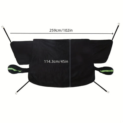 Car Windshield Snow Cover & Frost Shield 102" x 45" – Magnetic Windshield Cover with Side Window Protection for All Seasons