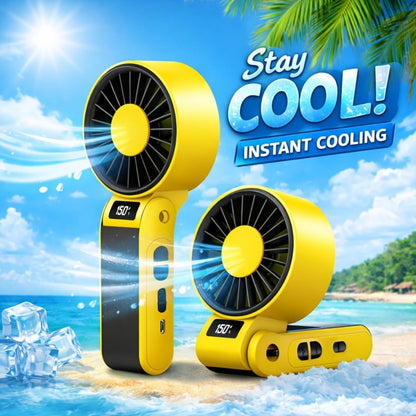 Handheld Fan USB-C Rechargeable 150-Speed Stepless Adjustable Turbo Fan LED Display for Home, Office and Desktop Air Circulation