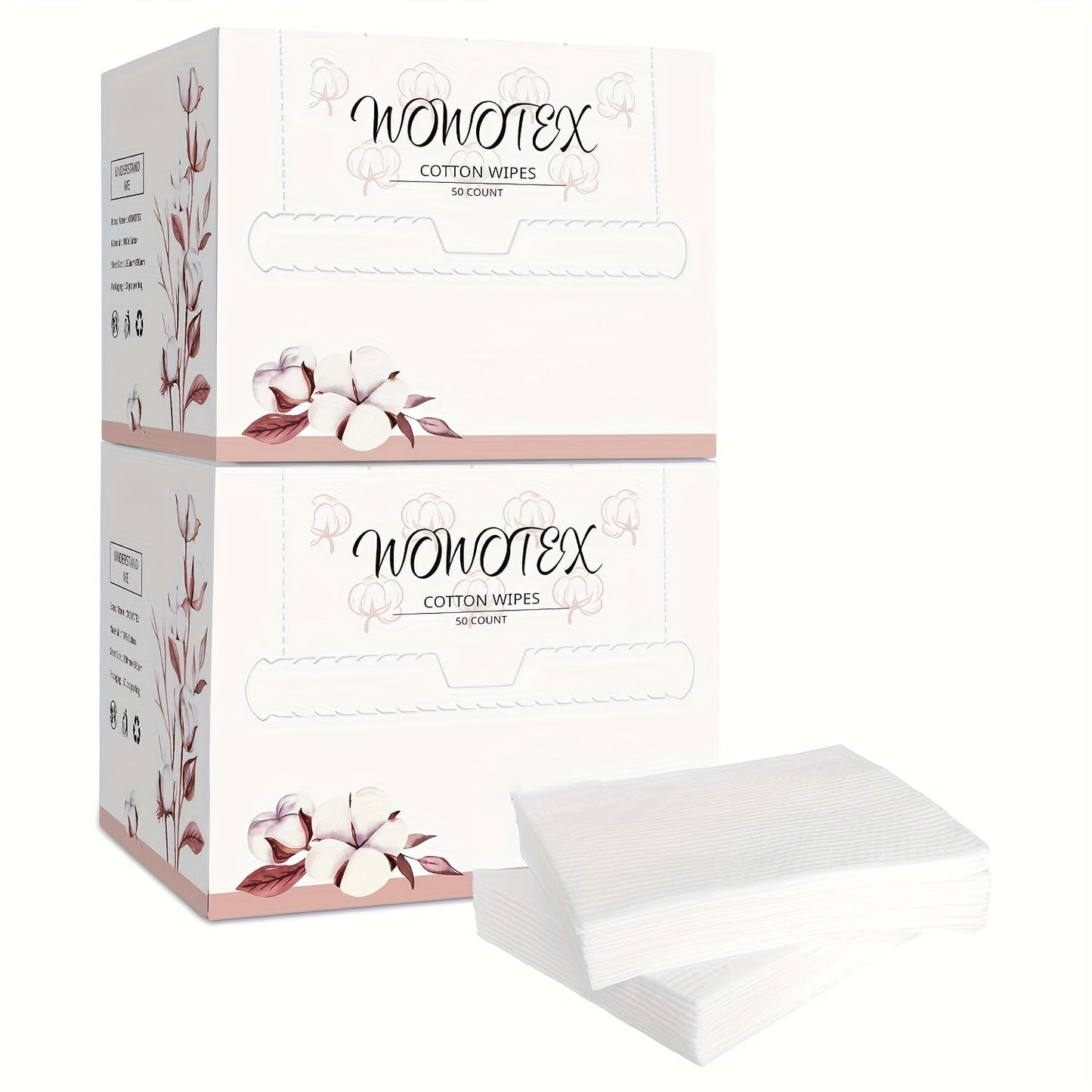 Disposable Cotton Face Towels 100% Pure Extra Thick Soft 10x12 Inch One Time Use Cleansing Towel, for an Everyday Personal Care Routine
