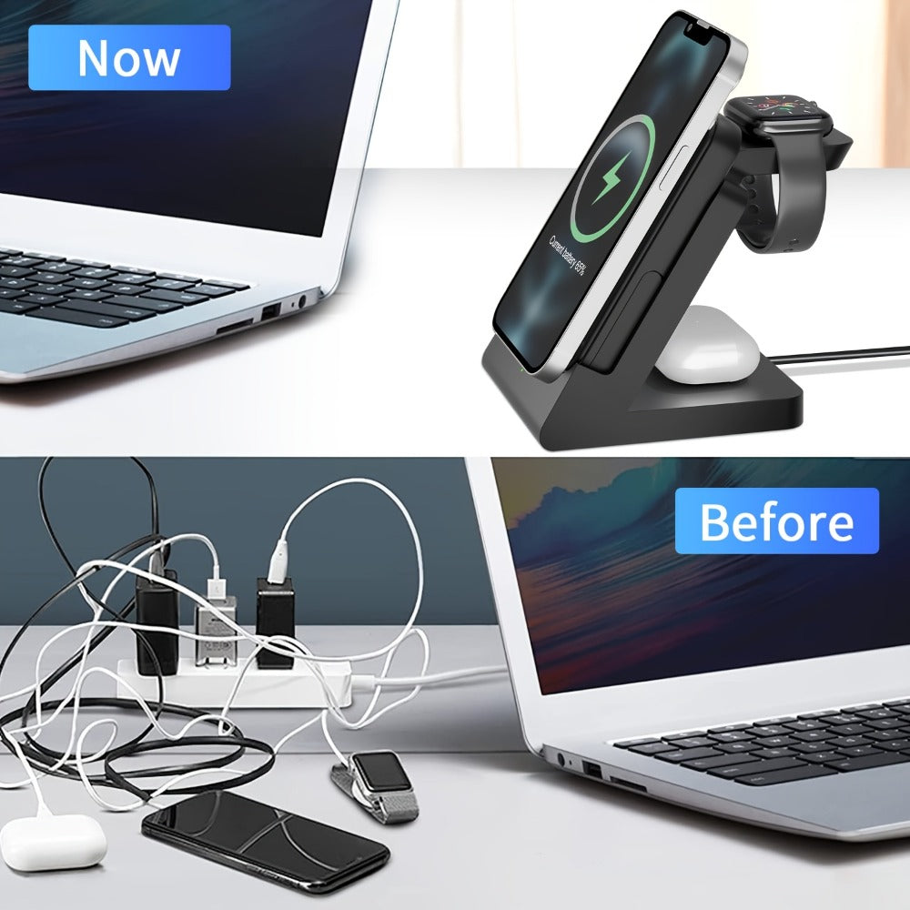 3-in-1 Wireless Charging Power Bank 15W for iPhone 17 16 15 14 13 12 Pro Max for an Everyday Personal Care Routine