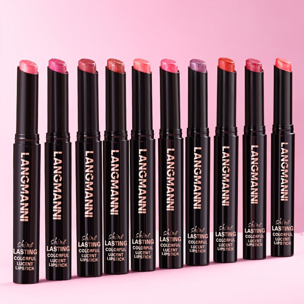 Lipstick Set, LANCMANNI 5-Color Angled-Tip Shine Collection with Two numbered shade-group Options