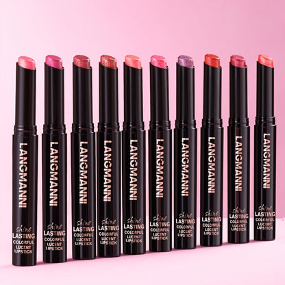 Lipstick Set, LANCMANNI 5-Color Angled-Tip Shine Collection with Two numbered shade-group Options