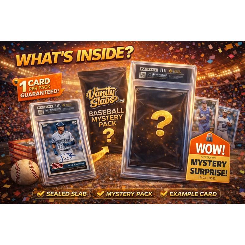 Sports Trading Cards, Baseball Mystery Vanity Slab with White Label or Two-Slab Options for Collectors