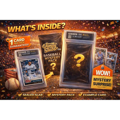 Sports Trading Cards, Baseball Mystery Vanity Slab with White Label or Two-Slab Options for Collectors