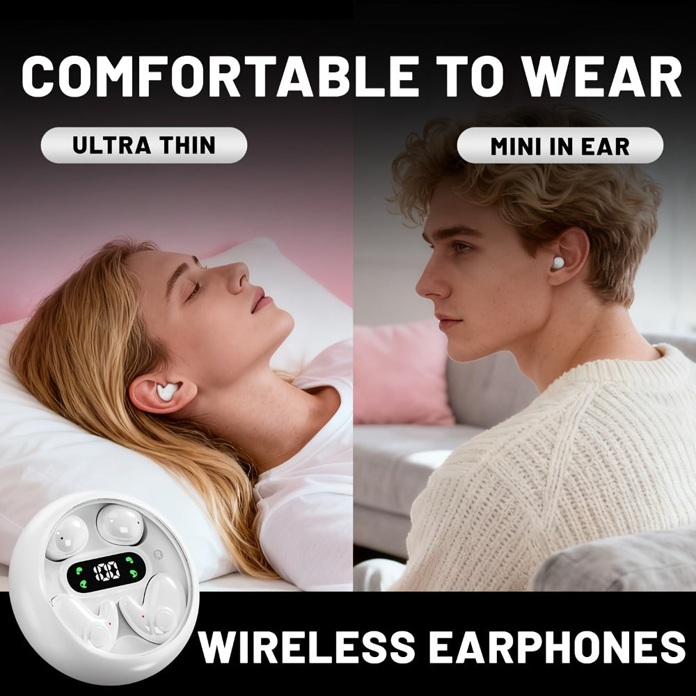 2-in-1 Wireless Earphones Couples Shared Audio Long Battery Life Clear Sound TV Movies for Bedside Audio, Alarms and Room Entertainment