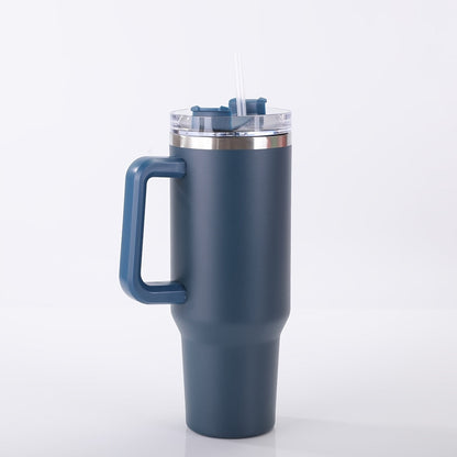 Insulated Tumbler 40oz with Handle & Straw Lid – Double-Wall Vacuum 304 Stainless Steel Travel Cup, Leakproof & Rustproof