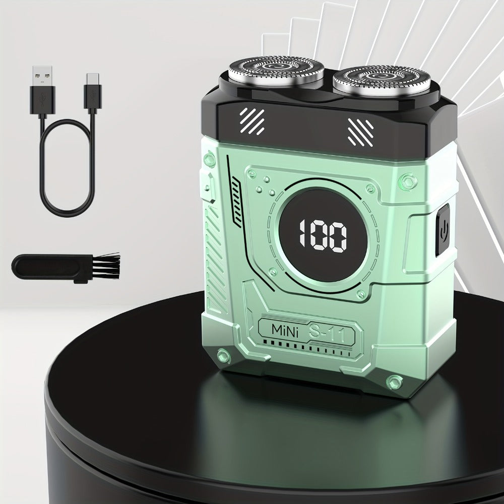 Electric Shaver Magnetic Dual-Blade Mini Razor with Two Speeds, USB Charging and Select Waterproof Options