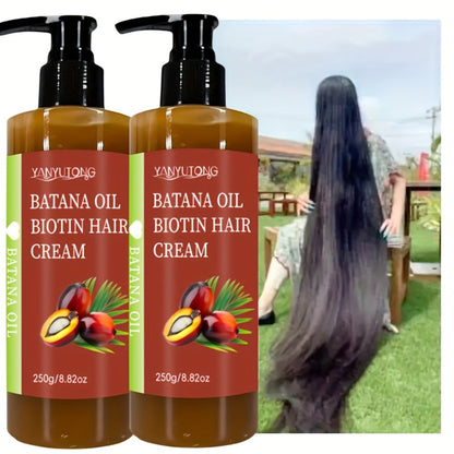 Unrefined Batana Oil Cream 250g with Squalane & Shea Butter – Honduras Deep Moisturizing Hair Treatment, Repairs Dry Damaged Hair