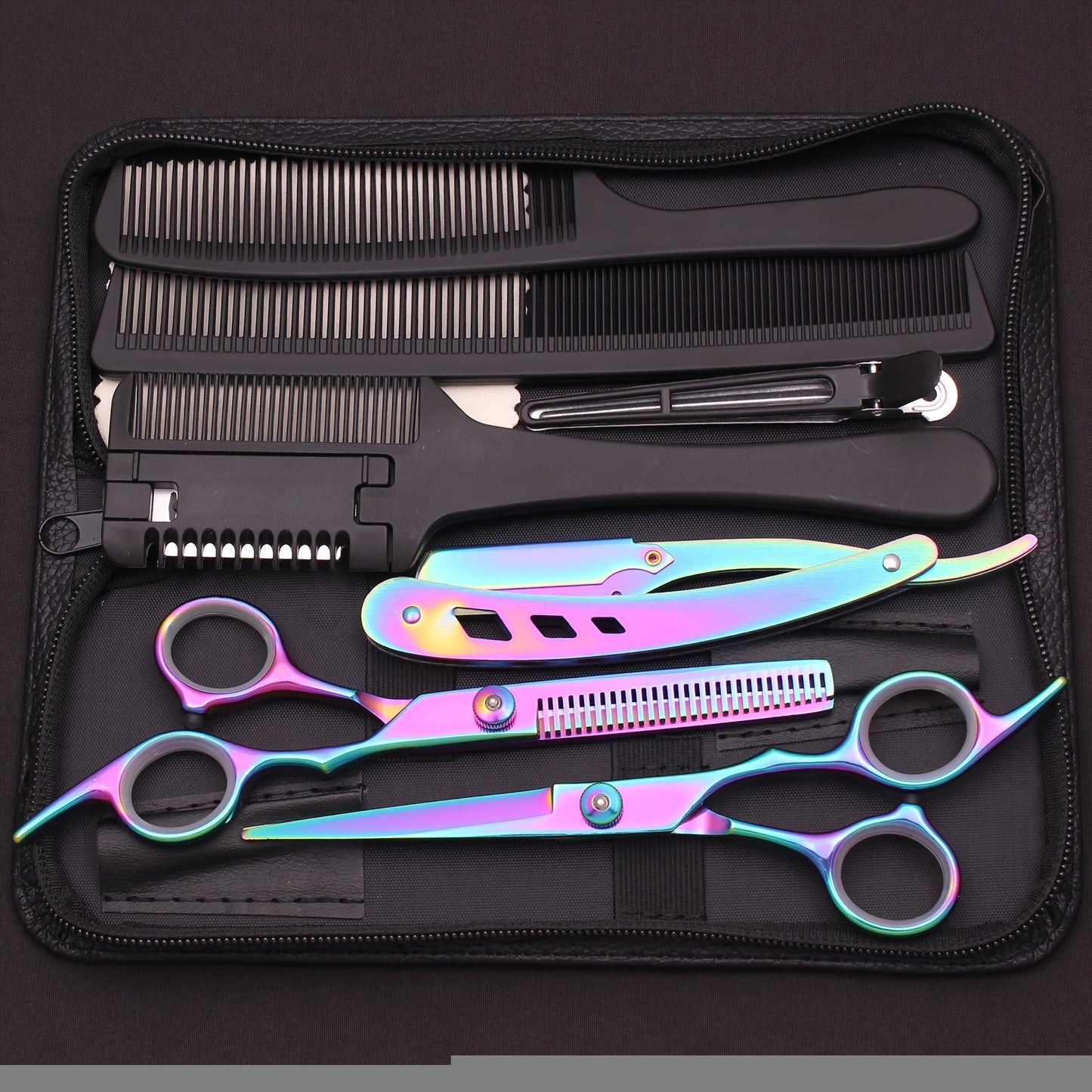 Hair Cutting Scissors Set – Japan Stainless Steel Barber Shears with Thinning Scissors & Razor Comb, Professional Salon Kit for Women Men