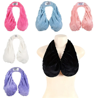Towel Bra Wrap Double-Sided Coral Fleece 450GSM Strapless Hanging Neck Chest Wrap for Beach for Entryways, Bedrooms and Living Spaces