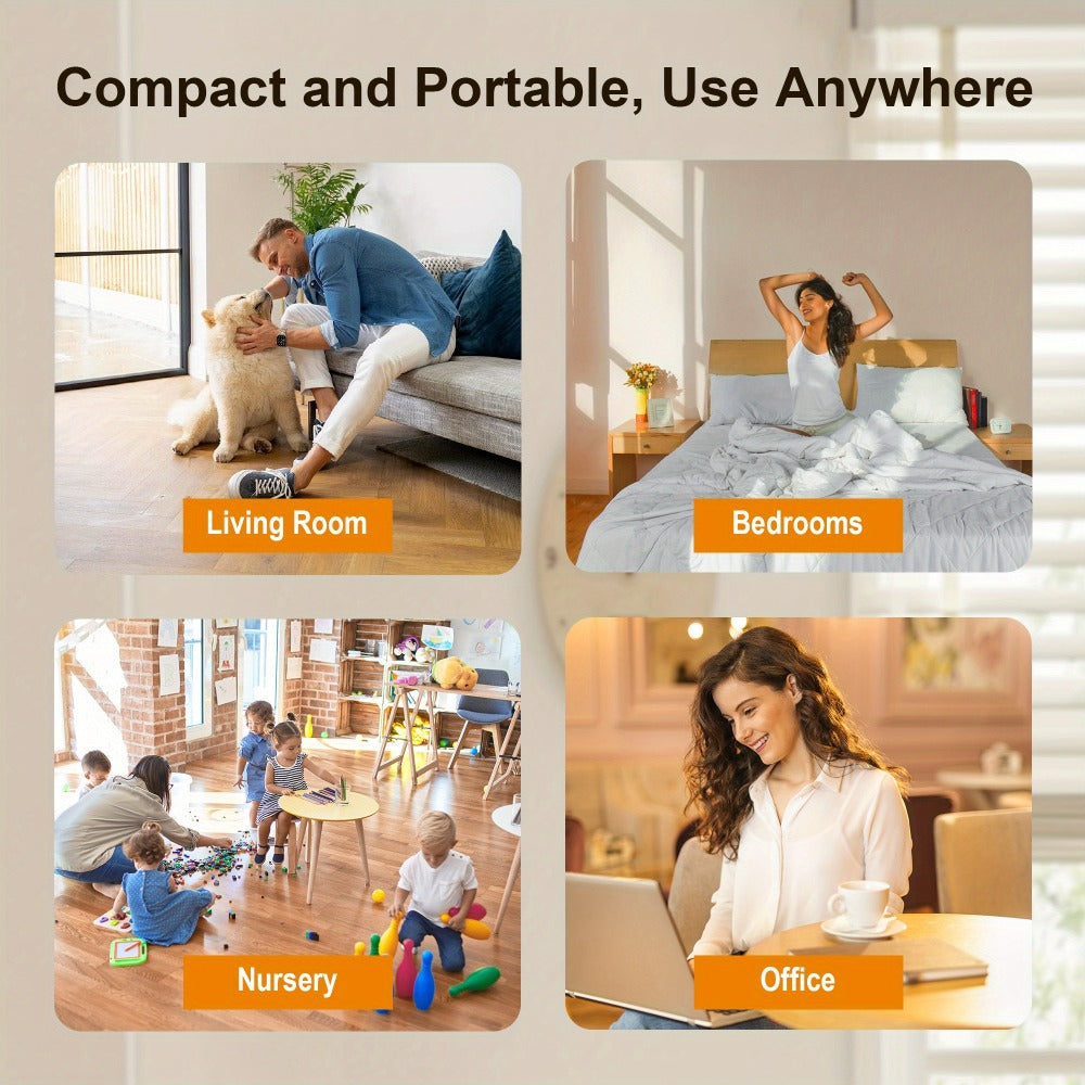 Ceramic Space Heater 1500W Fast Heating - 4 Modes, Adjustable Thermostat, Overheat & 70° Tip-Over Protection