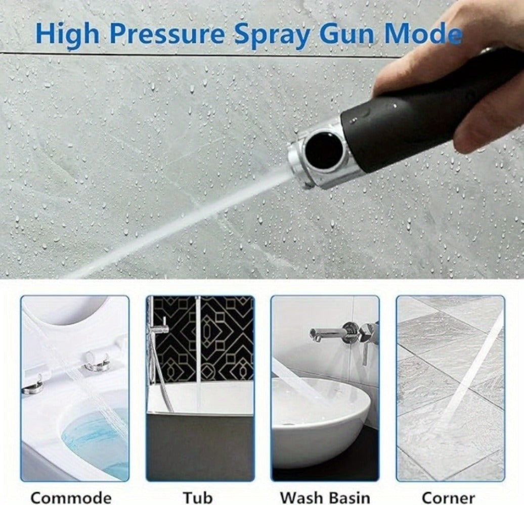 High Pressure Shower Head Set 4-Piece – Turbine Spray Wall Mounted, 3-Stage Adjustable Mode, 6 Water Filters & 68" Hose