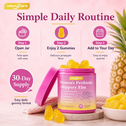 Women's Probiotic Gummies 60-Count for Vaginal Health pH Balance Feminine Wellness Gut Health & Immune Support