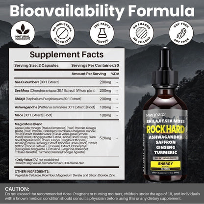 Two-Piece Men's Health Supplement Set with One Capsule Bottle and One Liquid Dropper Bottle in Coordinated Packaging