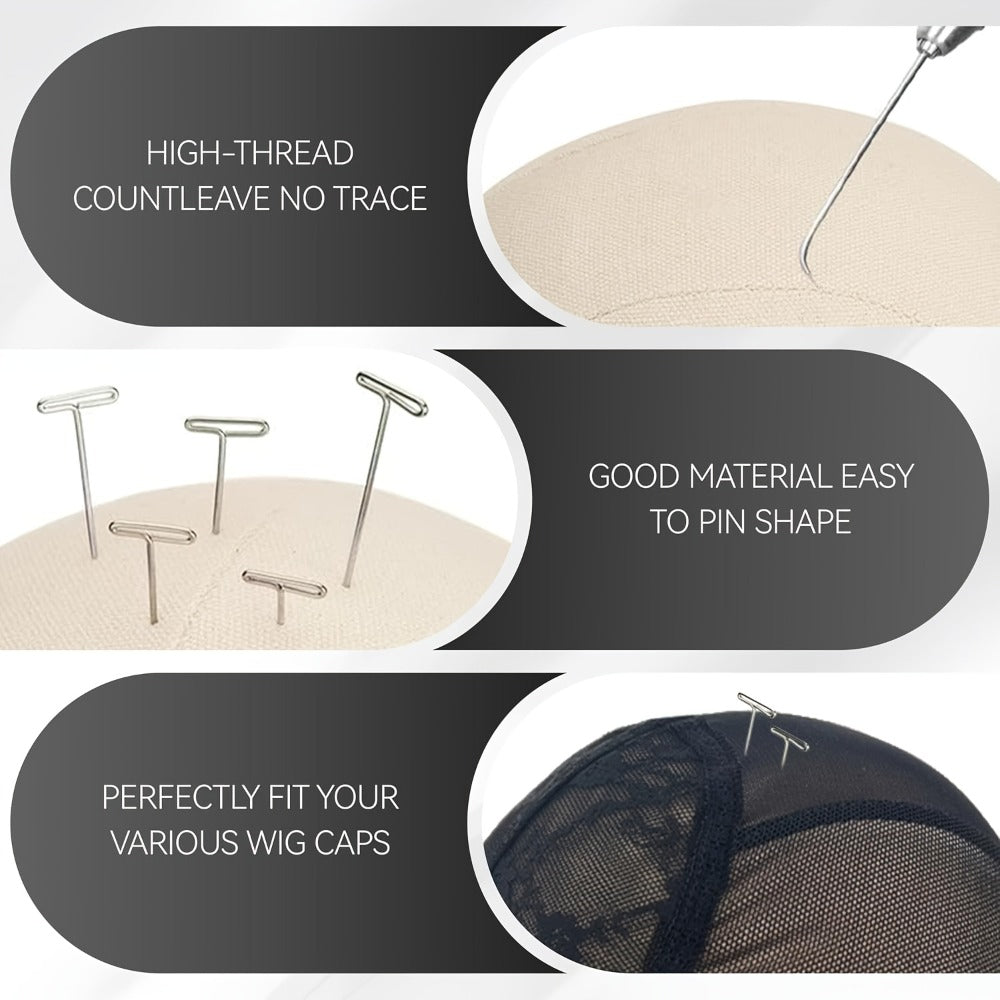 Canvas Mannequin Head for Wig Making with Stand 21 22 23 24 Inch – Complete Set with Needles & Wig Caps, Holes for Styling Headbands