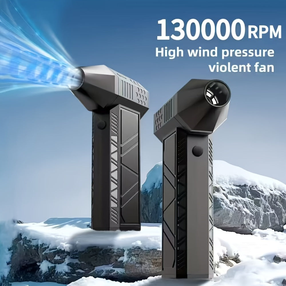 130000RPM Super Turbo Air Blower USB-C Fast Charging, 52M/S Hurricane Airflow, Adjustable Speed, 5000mAh Battery