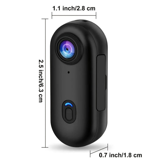 Thumb Size 1080P Body Camera Wearable Clip-On Sports Cam, 1.25oz Magnetic Mount, 150-Min Battery