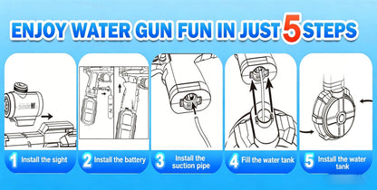 Rechargeable Transforming Electric Water Blaster with LED Muzzle Light and Blue or Blue Spec2 Option