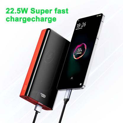 100000mAh Portable Power Bank with Flashlight LED Display Bidirectional Fast Charging Multi-Device USB Charger for Camping Outdoor Emergency