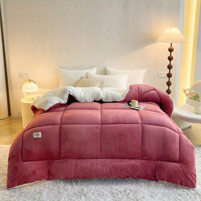 Box-Quilted Solid Comforter in Five Colors with Twin, Full, Queen and King Dimension Options