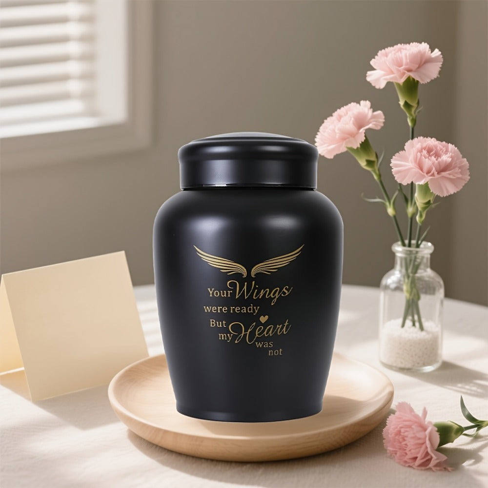 Cremation Urn for Human Ashes Large 8.5 Inch Stainless Steel Burial Urn for Adult Male Female