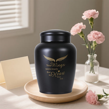 Cremation Urn for Human Ashes Large 8.5 Inch Stainless Steel Burial Urn for Adult Male Female