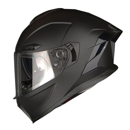 Motorcycle Helmet Full-Face Dual-Visor Shell with Clear Outer Shield, Smoked Inner Visor, Nine Colors and S-XL Sizes