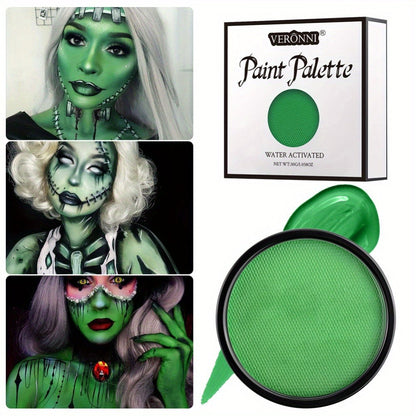 Water Activated Face Paint Kit 6 Colors with 10 Brushes, Water Based Face Body Paint Palette Black White Red